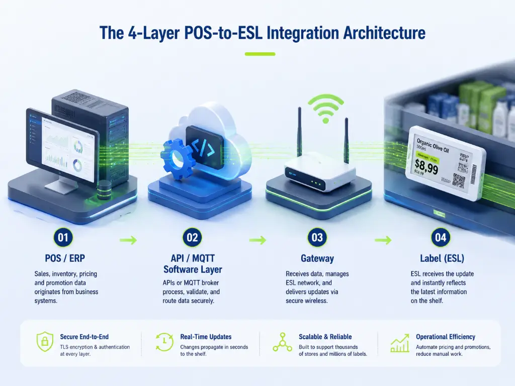 Software-API-Schicht für POS-ESL-Integration