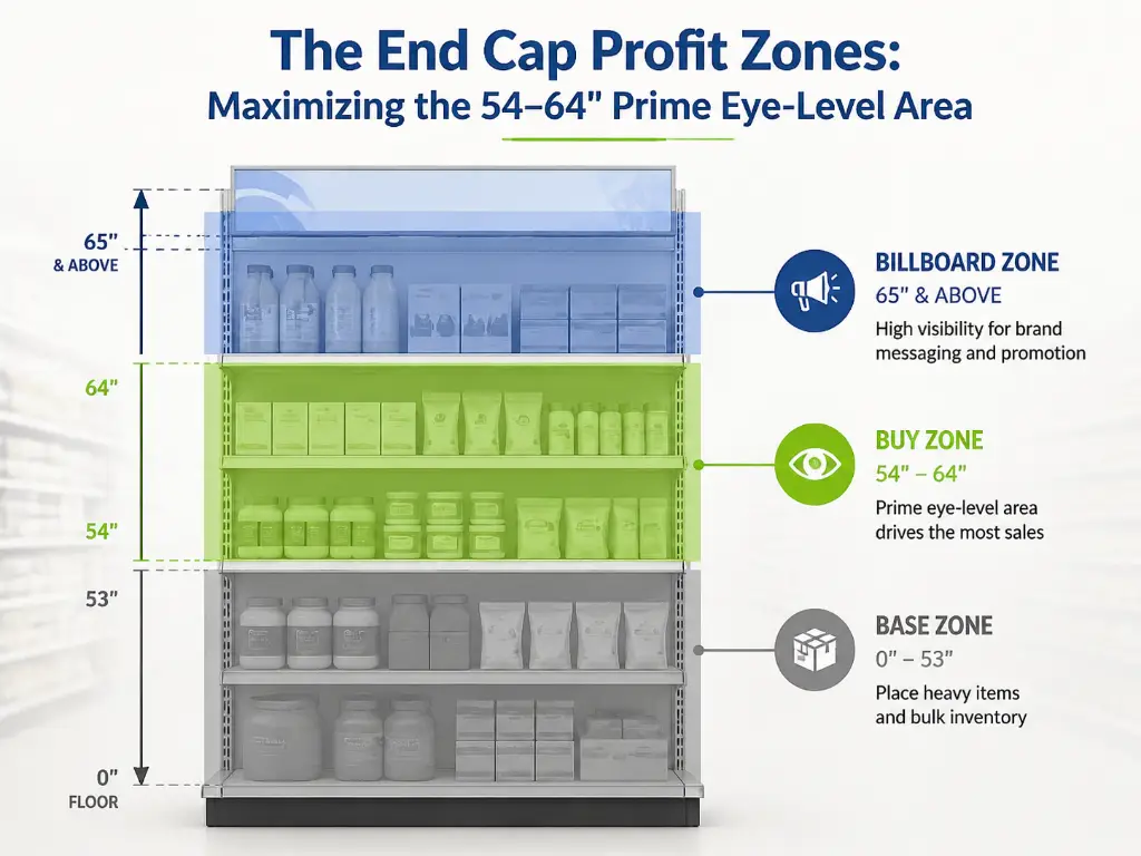 Shelf Positioning End Cap Display