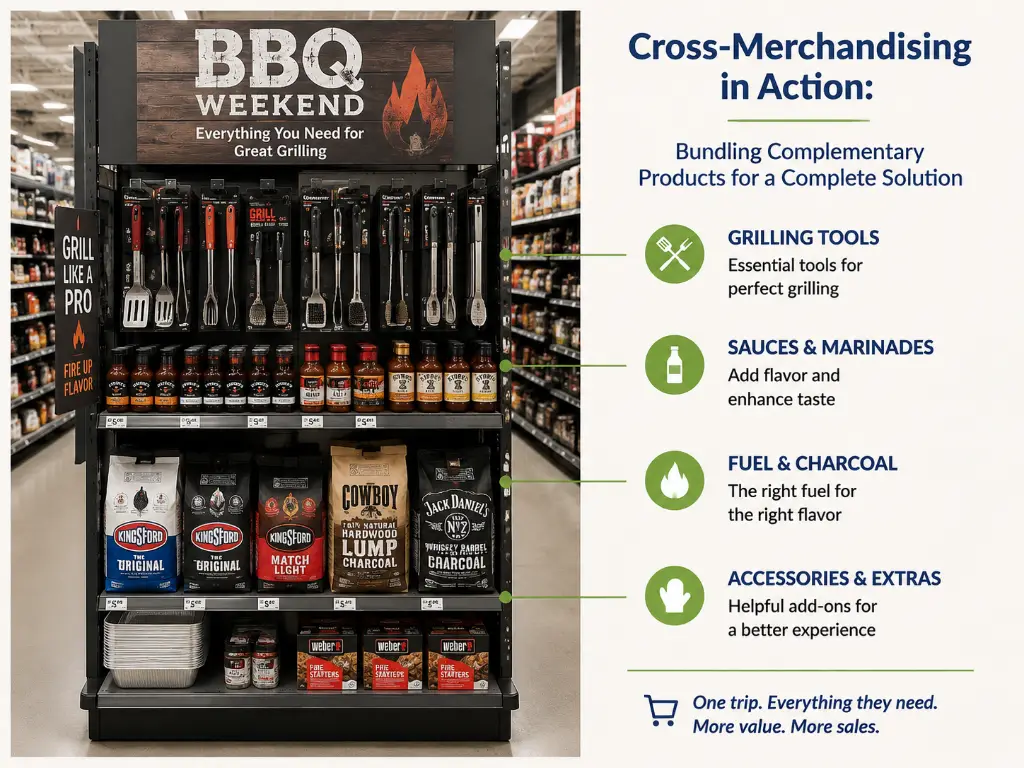 Cross-Merchandising End Cap Display