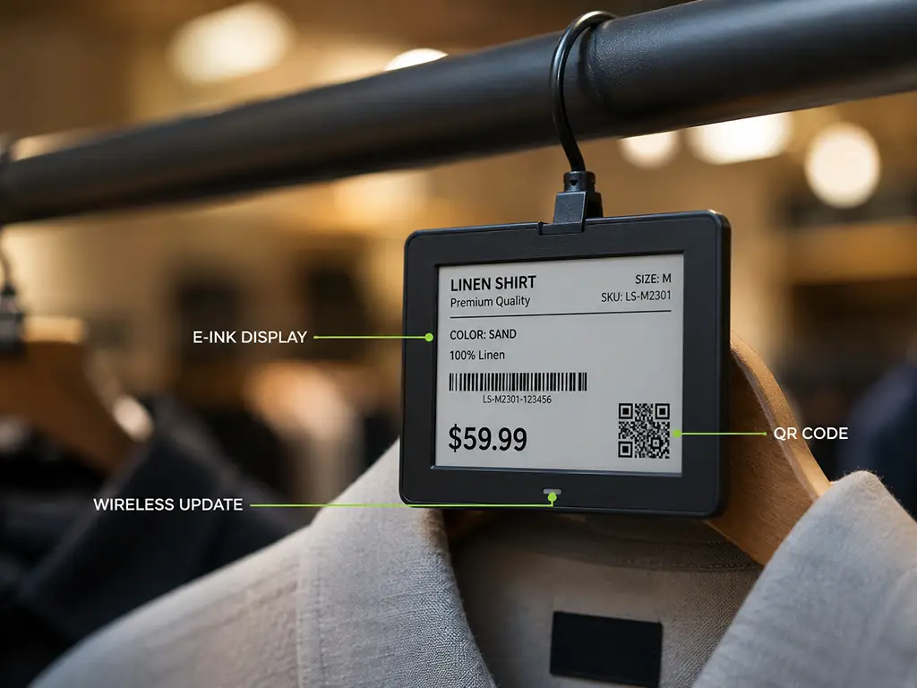 Electronic Shelf Labels for Clothing Retail