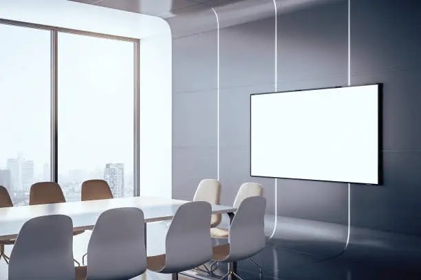 Tela LCD em uma sala de conferências
