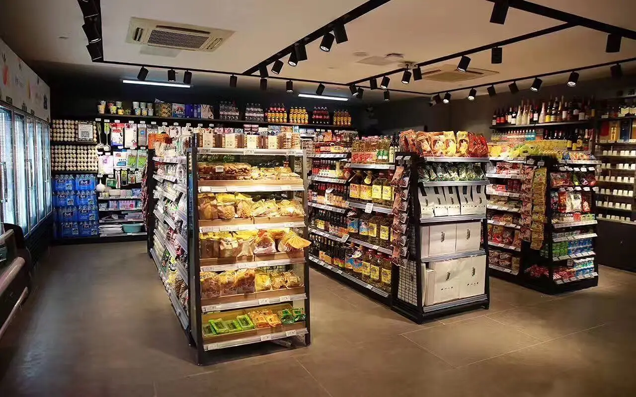 Prateleiras de exposição para supermercados