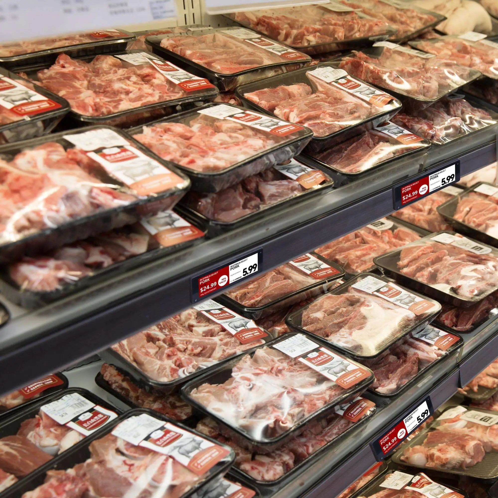 Etiquetas digitais de preço da Zhsunyco em lojas de alimentos