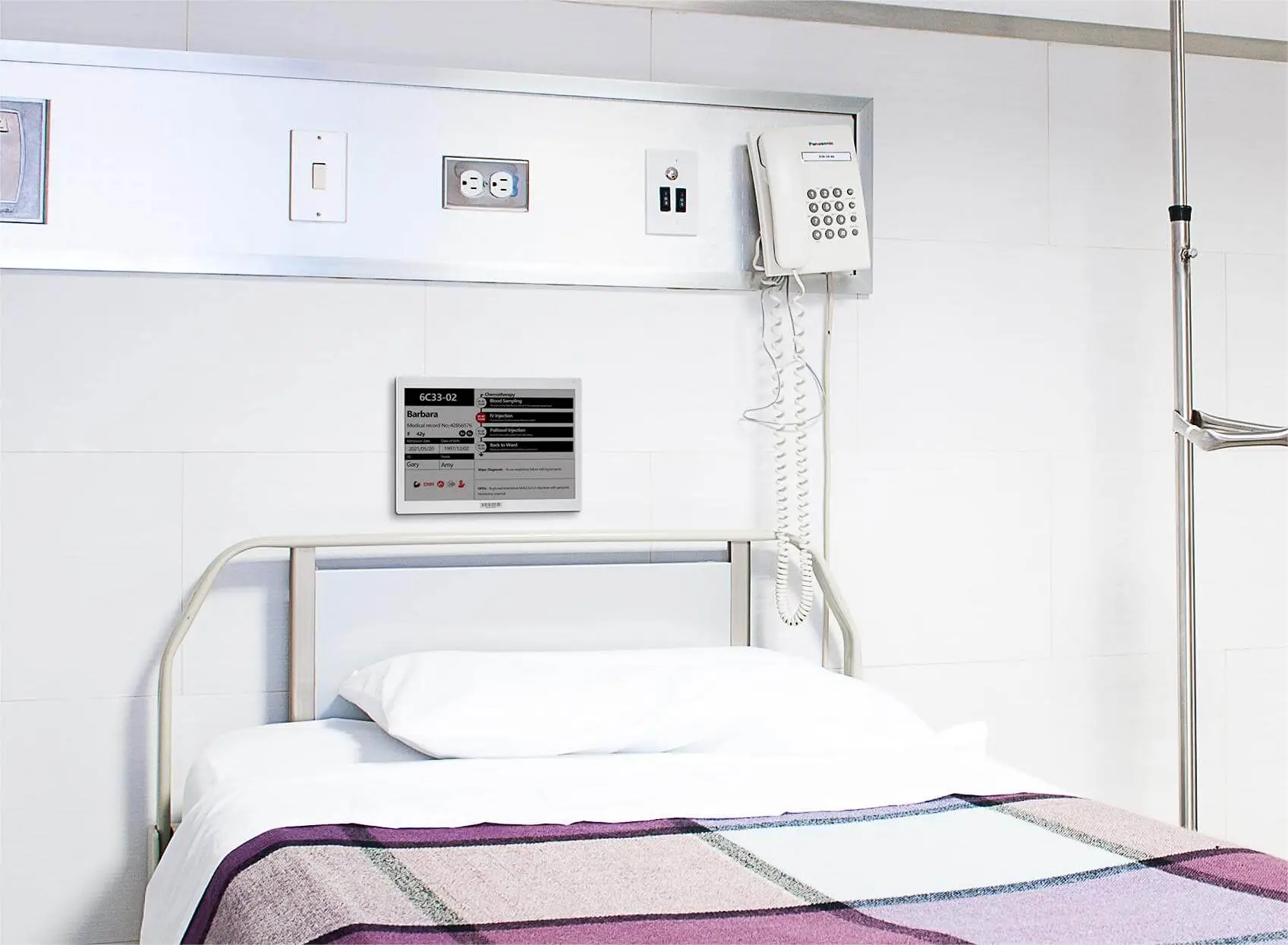 Etiquetas eletrônicas Zhsunyco para leitos de pacientes
